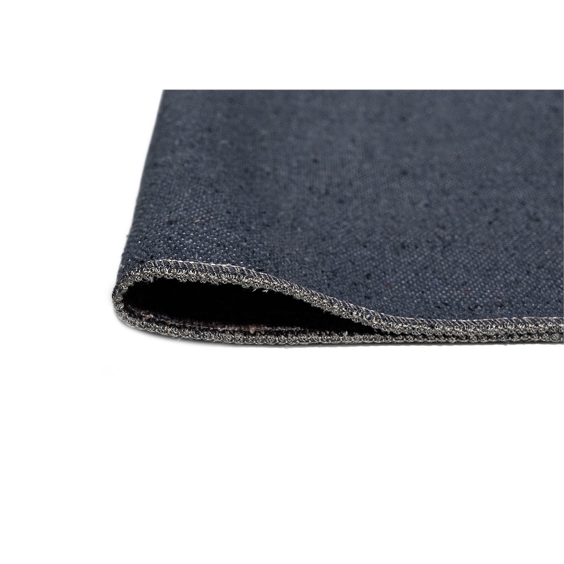 L'Baiet Amelie Blue Distressed Washable 8 ft. x 10 ft. Fabric Area Rug