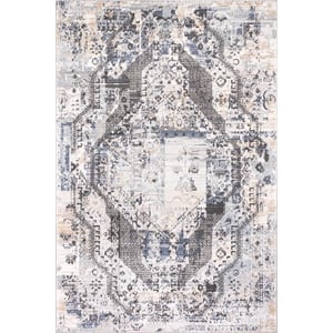 L'Baiet Anna Gray Oriental 2 ft. x 6 ft. Fabric Runner Rug