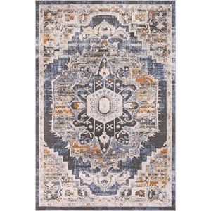 L'Baiet Lara Blue Oriental 2 ft. x 6 ft.  Fabric Runner Rug