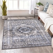 L'Baiet Lina Blue Oriental 5 ft. x 7 ft. Fabric Area Rug