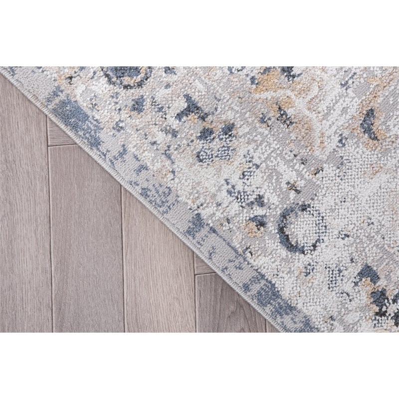 L'Baiet Sophia Gray Oriental 4 ft. x 6 ft. Fabric Area Rug