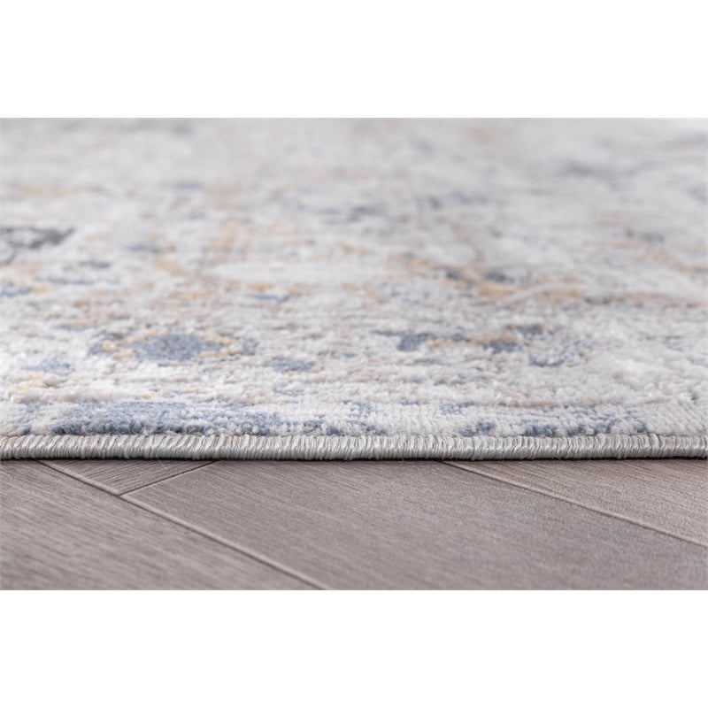 L'Baiet Sophia Gray Oriental 4 ft. x 6 ft. Fabric Area Rug
