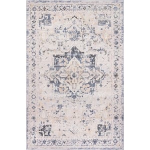 L'Baiet Sophia Gray Oriental 5 ft. x 7 ft. Fabric Area Rug