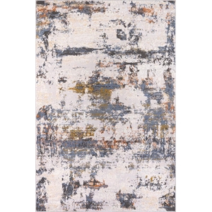 L'Baiet Elena Blue Distressed 8 ft. x 10 ft. Fabric Area Rug