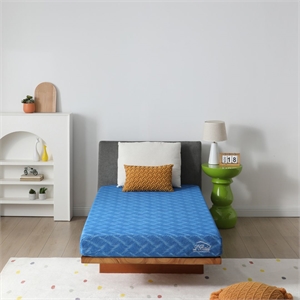 L'Baiet 6&quot Bed in a Box Medium Firm Cooling Foam Twin Size Mattress in Blue