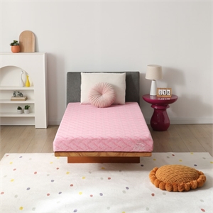 L'Baiet 6&quot Bed in a Box Medium Firm Cooling Foam Twin Size Mattress in Pink