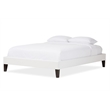 Maddie Home Preston Faux Leather Full Platform Bed Frame in White