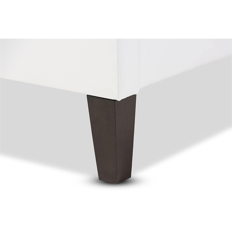 Maddie Home Preston Faux Leather Full Platform Bed Frame in White
