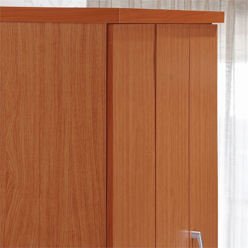 Maddie Home Everyday 3 Door Armoire with 2 Drawers 3 Shelves in Cherry