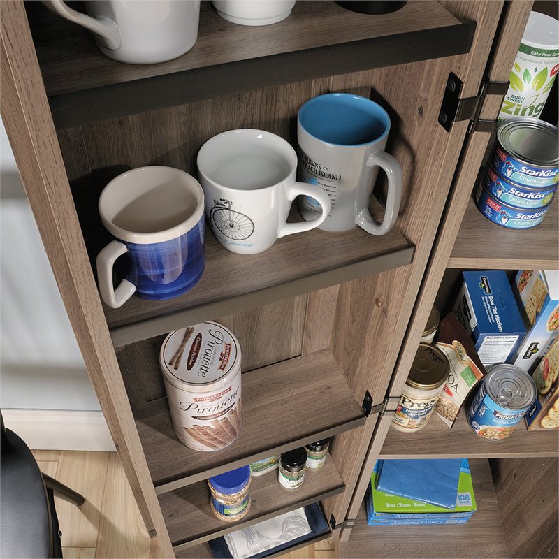Maddie Home Traditional Engineered Wood 3-Shelf Storage Cabinet in Salt Oak