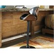 Maddie Home Adjustable Faux Leather Upholstered Barstool in Black