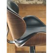 Maddie Home Adjustable Faux Leather Upholstered Barstool in Black