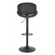 Maddie Home Adjustable Faux Leather Upholstered Barstool in Black