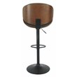 Maddie Home Adjustable Faux Leather Upholstered Barstool in Black