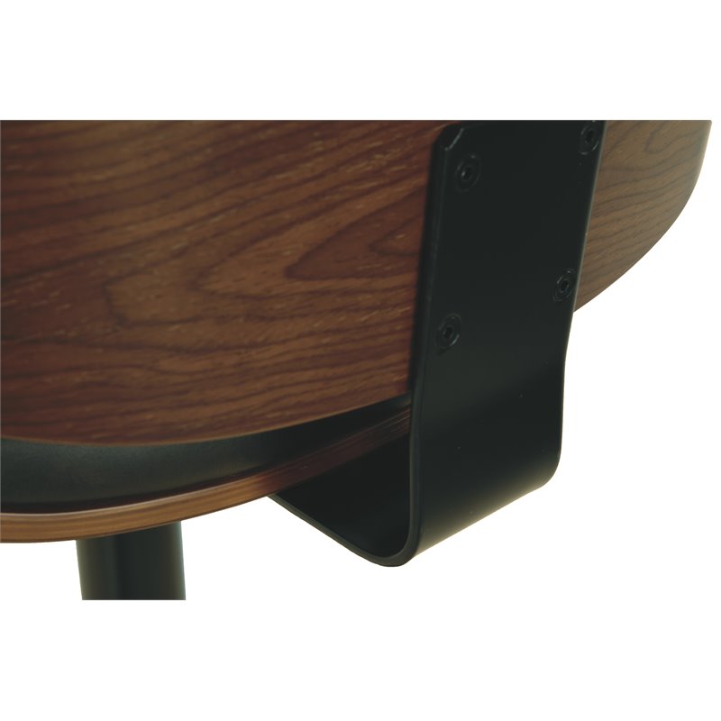 Maddie Home Adjustable Faux Leather Upholstered Barstool in Black