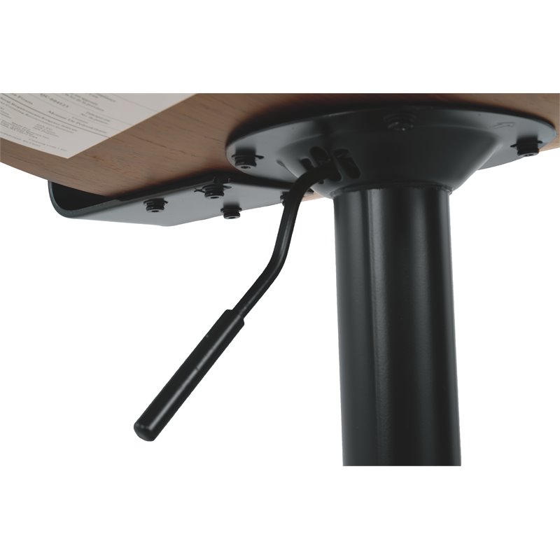 Maddie Home Adjustable Faux Leather Upholstered Barstool in Black