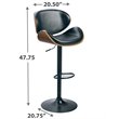 Maddie Home Adjustable Faux Leather Upholstered Barstool in Black