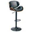 Maddie Home Adjustable Faux Leather Upholstered Barstool in Black