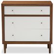 Maddie Home 3 Drawer Chest in White and Walnut