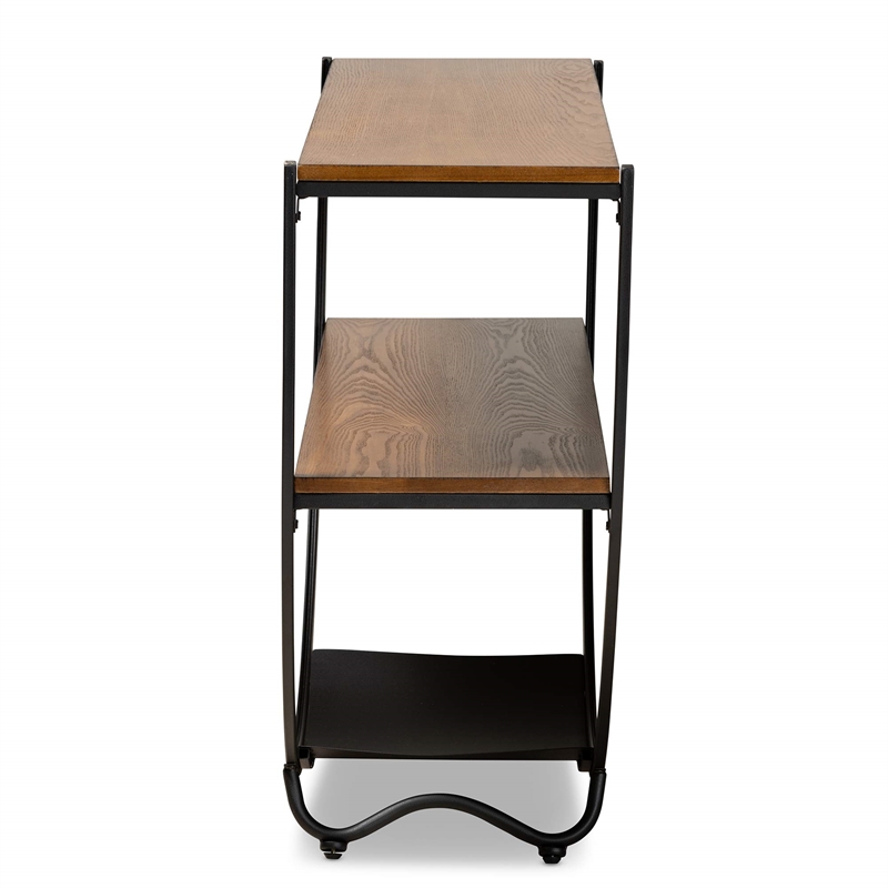 Maddie Home Console Table in Antique Black and Brown