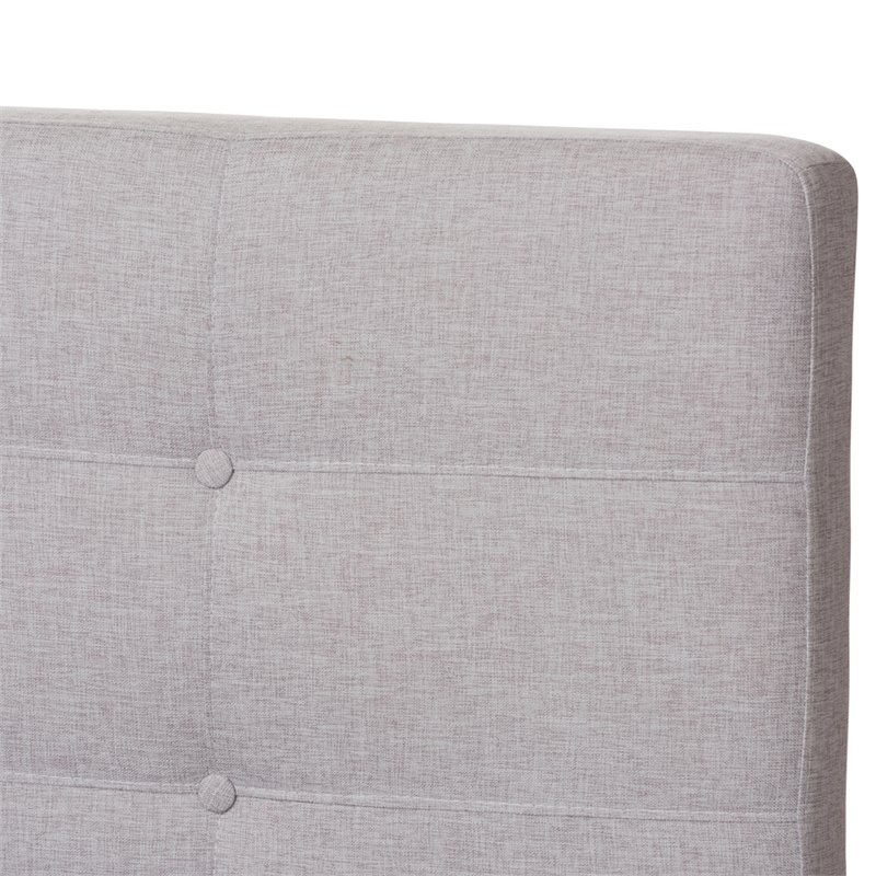 Maddie Home Mid-Century Fabric Upholstered Queen Platform Bed in Gray