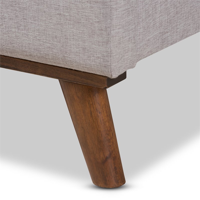 Maddie Home Mid-Century Fabric Upholstered Queen Platform Bed in Gray