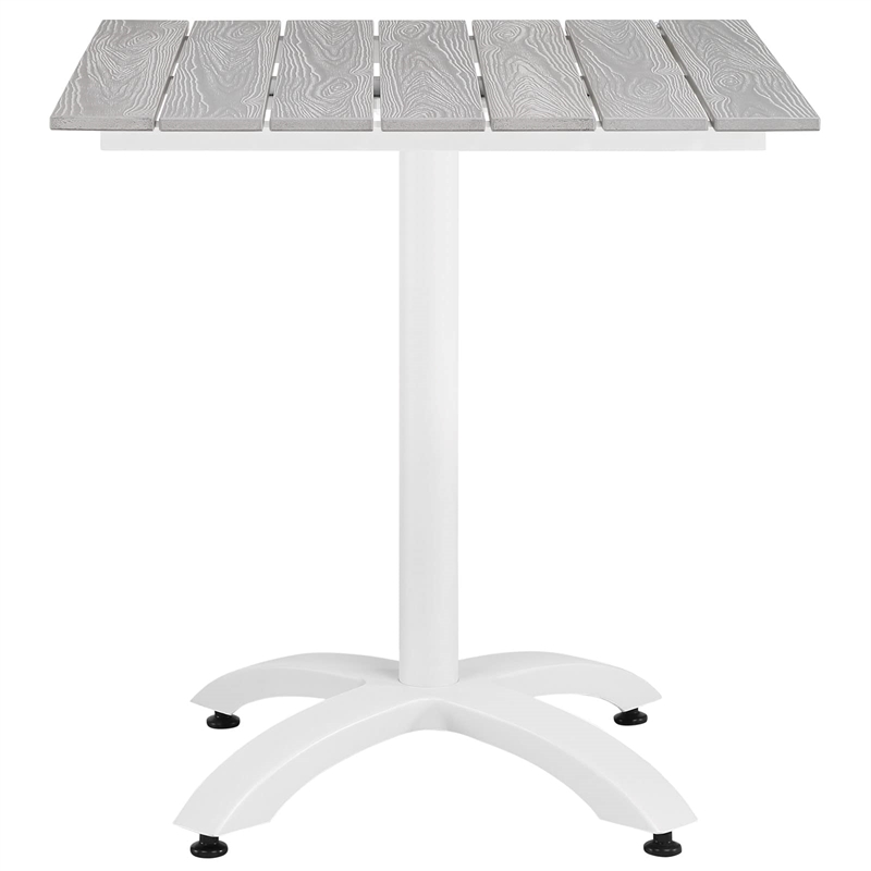 Maddie Home Outdoor Dining Table in White and Light Gray