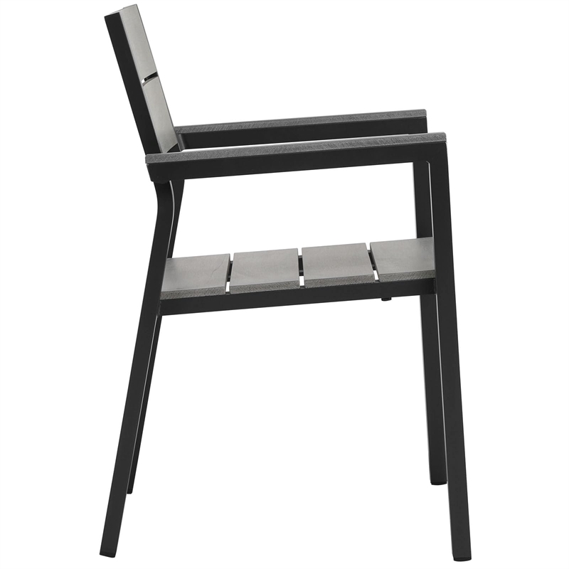 Maddie Home Patio Dining Armchair in Brown and Gray (Set of 2)