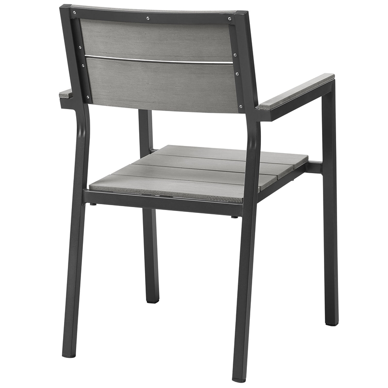 Maddie Home Patio Dining Armchair in Brown and Gray (Set of 2)