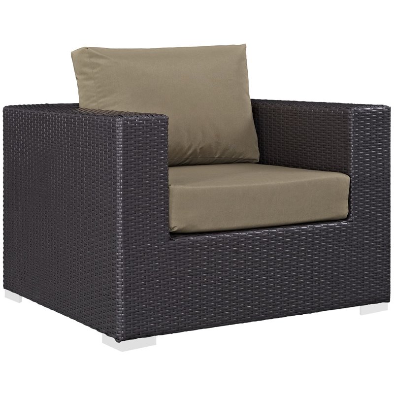 Maddie Home 7 Piece Patio Sofa Set in Espresso and Mocha