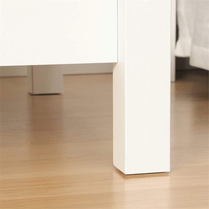 Maddie Home 1 Drawer Nightstand in Soft White and Lintel Oak