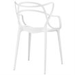 Maddie Home Plastic White Dining Arm Chair Modern 21