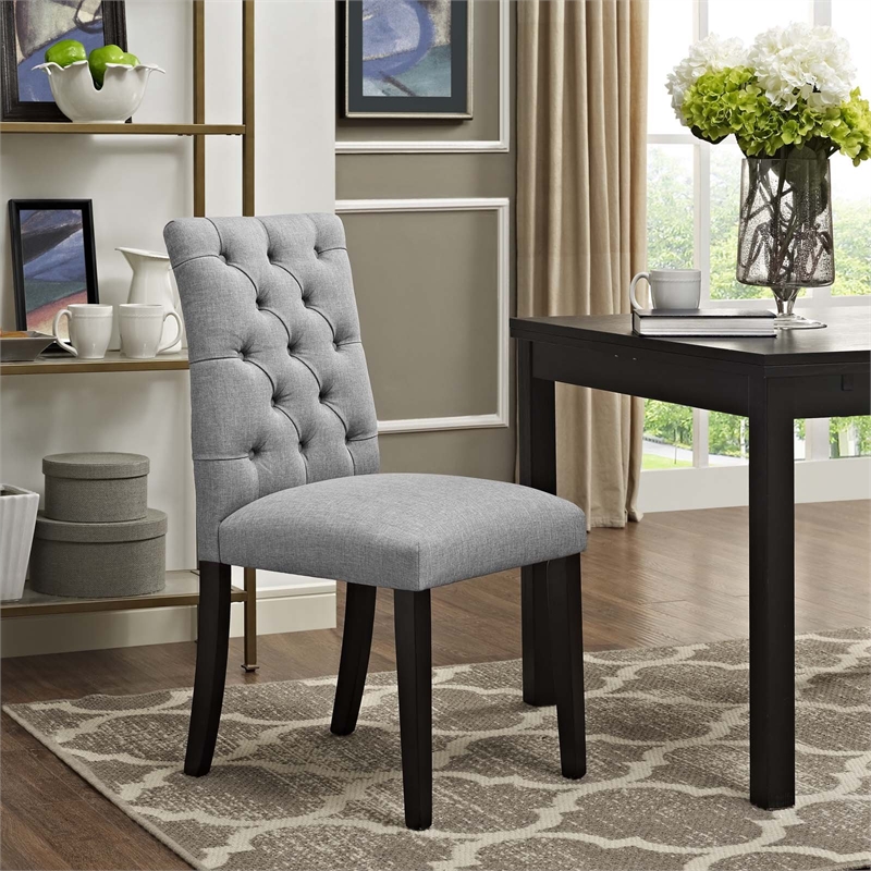 Maddie Home Upholstered Dining Side Chair in Light Gray
