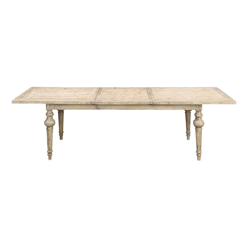 Wallace & Bay Ludin Rectangular Rustic Dining Table with a Butterfly Leaf in Tan