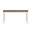 Wallace & Bay Farmhouse 6-Piece Dining Table Set with Bench in Brown/White