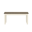 Wallace & Bay Farmhouse 6-Piece Dining Table Set with Bench in Brown/White