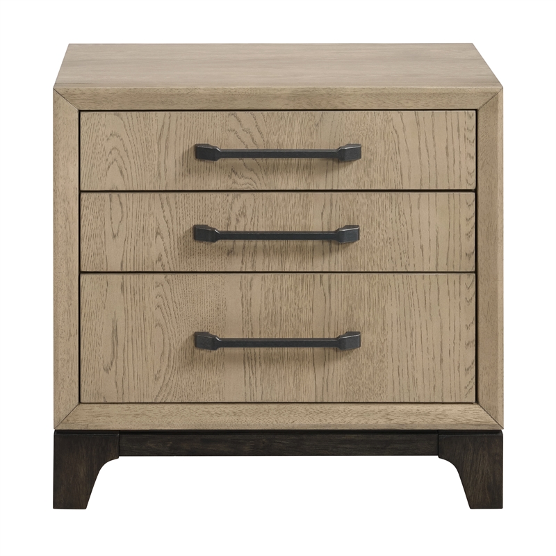 Brown Mid-Century Oak Nightstand