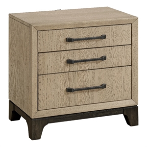 Brown Mid-Century Oak Nightstand