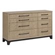 Wallace & Bay Brown Mid-Century Modern 8-Drawer Dresser 64 Inch Wide