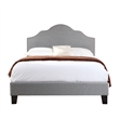 Gray Upholstered Full Bed with Nailhead Trim