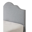 Gray Upholstered Full Bed with Nailhead Trim