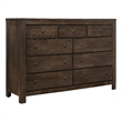 Wallace & Bay Brown Rustic Pine Wood 9-Drawer Dresser