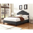 Wallace & Bay Linen Upholstered King Bed with Nailhead Trim in Gray