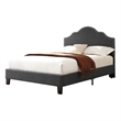 Wallace & Bay Linen Upholstered King Bed with Nailhead Trim in Gray