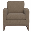 Brown Chenille Chair with Metal Sleigh Legs
