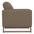 Brown Chenille Chair with Metal Sleigh Legs