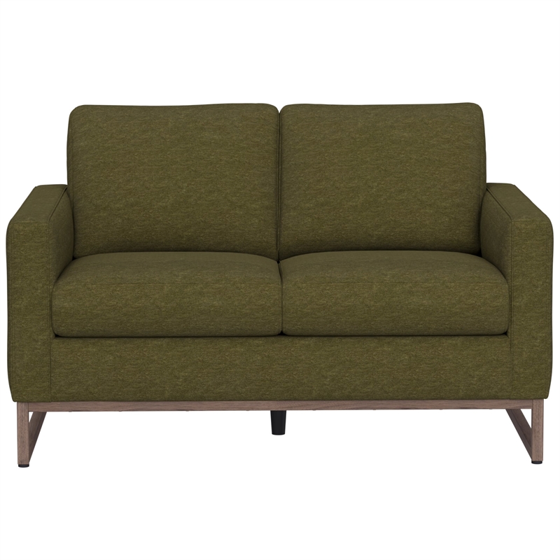 Green Chenille Upholstered Loveseat