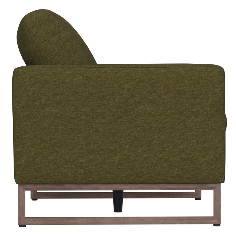 Green Chenille Upholstered Loveseat