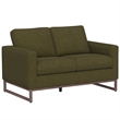 Green Chenille Upholstered Loveseat