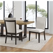 Brown Upholstered Dining Chairs (Set of 2)
